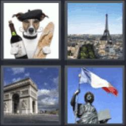 4 pics 1 word dog with wine and bread
