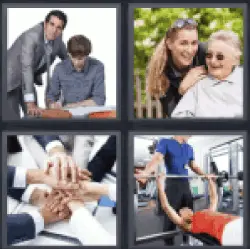 4 Pics 1 Word hands together