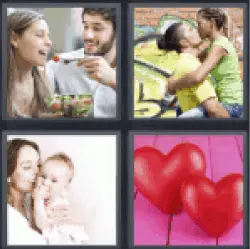 4 pics 1 word red hearts