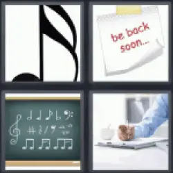 4 pics one word answers music notes