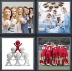 4 Pics 1 Word People with thumbs up