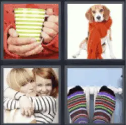 4 pics 1 word Dog with scarf