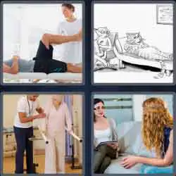 4 pics 1 word 9 letters, physical therapist, rehabilitation