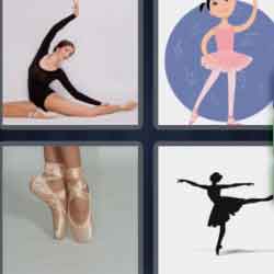 4 pics 1 word 9 letters dancer, ballet shoes