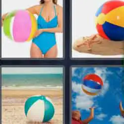 4 pics 1 word 9 letters Beach ball