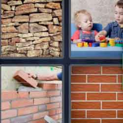4 pics 1 word 9 letters brick wall children playing