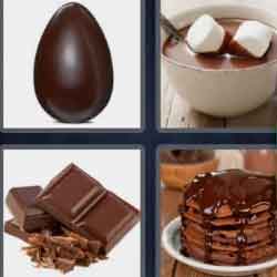 4 pics 1 word 9 letters chocolate egg, pancakes