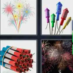 4 pics 1 word 9 letters fireworks, dynamite