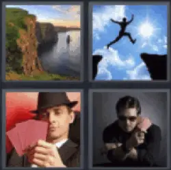 4 pics 1 word cliff with water