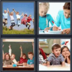 4 pics 1 word kid jumping in air