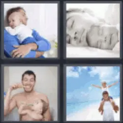 4 pics 1 word man holding child