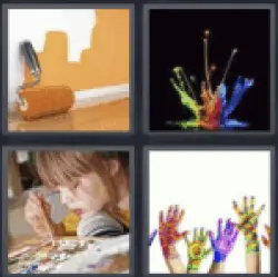 4 pics 1 word painted wall