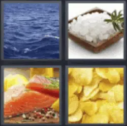4 pics 1 word salt water chips