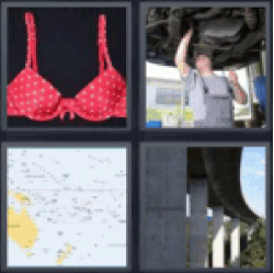 4 pics 1 word red and white polka dot bra