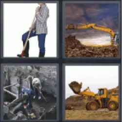 4 Pics 1 Word excavator