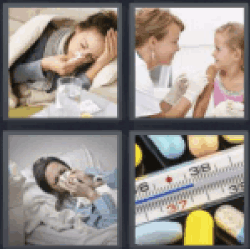 4 Pics 1 Word sick woman