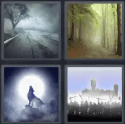 4 Pics 1 Word wolf howling