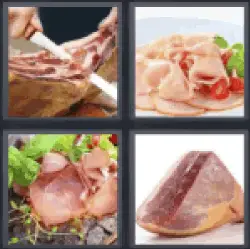 4 Pics 1 Word sliced meat