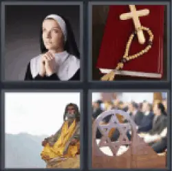 4 Pics 1 Word nun praying