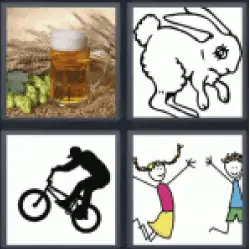 4 Pics 1 Word glass of beer