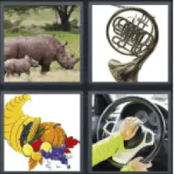 4 Pics 1 Word rhinoceros