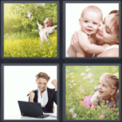 4 Pics 1 Word woman in field