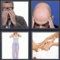 4 Pics 1 Word man touching his eyes