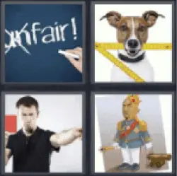4 pics 1 word unfair with un crossed out