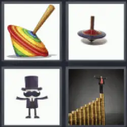 4 Pics 1 Word a colorful spinner