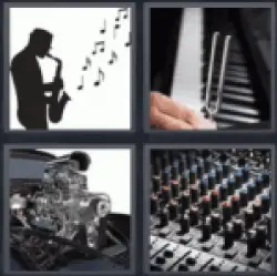 4 Pics 1 Word man playing the saxophone