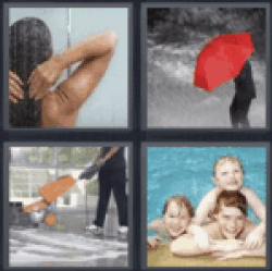 4 pics 1 word woman showering