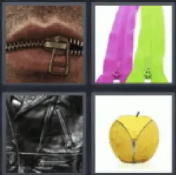 4 pics 1 word mouth with zipper 