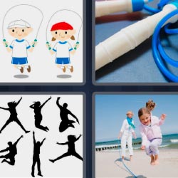 4 pics 1 word kid jumping