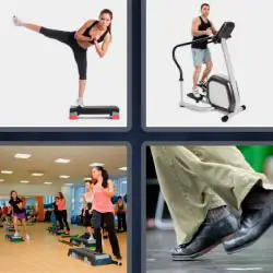 4 pics 1 word Woman doing exercise