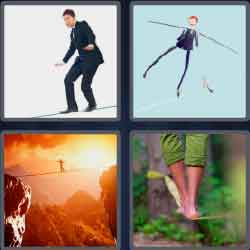 4 pics 1 word 9 letters tightrope walker