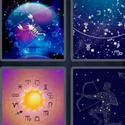 4 pics 1 word 9 letters constellation, zodiac signs, stars
