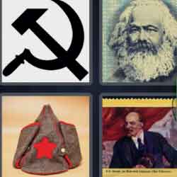 4 pics 1 word 9 letters hammer and sickle symbol