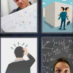 4 pics 1 word 9 letters man with question marks