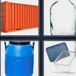 4 pics 1 word 9 letters blue jerrycan container
