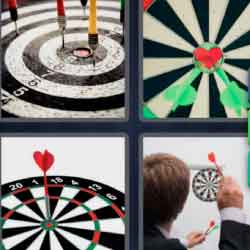 4 pics 1 word 9 letters bullseye darts