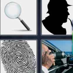 4 pics 1 word 9 letters magnifying glass, sherlock holmes
