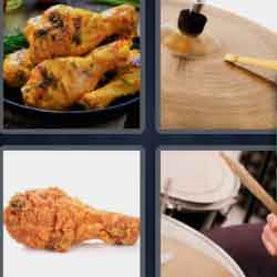 4 pics 1 word 9 letters battered chicken thigh