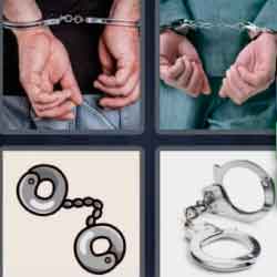 4 pics 1 word 9 letters handcuffed man