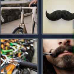 4 pics 1 word 9 letters bicycle mustache