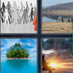 4 pics 1 word 9 letters island, fisherman, symbol of people