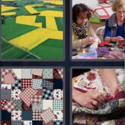 4 pics 1 word 9 letters women weaving