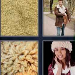 4 pics 1 word 9 letters woman in woolen hat, coat
