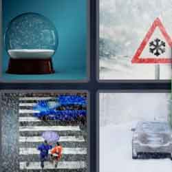 4 pics 1 word 9 letters traffic sign with snowflake