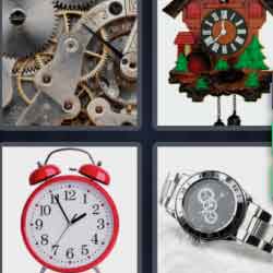 4 pics 1 word 9 letters swiss wall clock, machinery