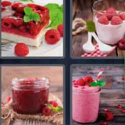 4 pics 1 word 9 letters raspberry tart jam